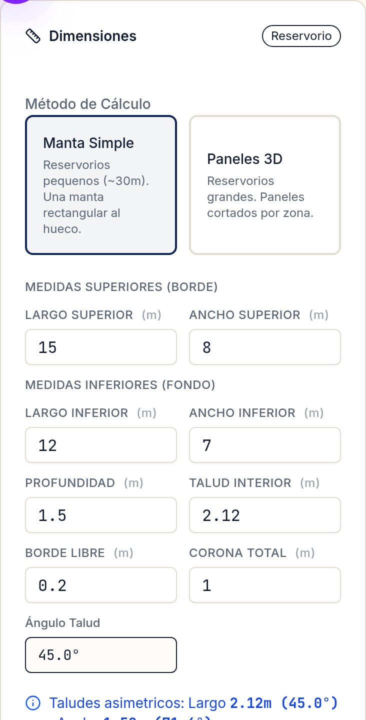 Las medidas del reservorio, cargadas desde el teléfono